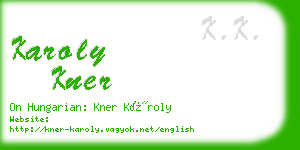 karoly kner business card